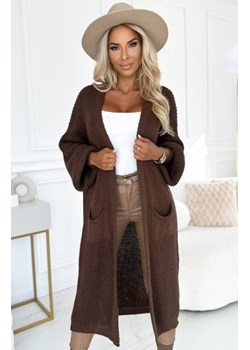 Numoco 627-2 kardigan - sweterkowa długa narzutka z kieszeniami ze sklepu intimiti.pl w kategorii Swetry damskie - zdjęcie 187894940