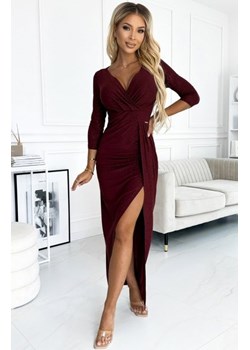 Numoco 404-5 błyszcząca sukienka z dekoltem i rozcięciem na nodze ze sklepu intimiti.pl w kategorii Sukienki - zdjęcie 187895463