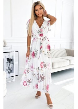 Numoco 434-6 LISA plisowana sukienka  midi z dekoltem i falbankami ze sklepu intimiti.pl w kategorii Sukienki - zdjęcie 187895720