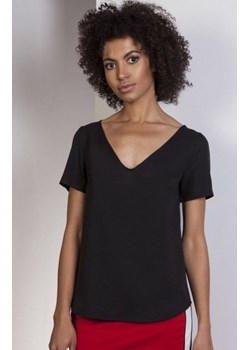 Bluzka w serek czarna BLU141 ze sklepu intimiti.pl w kategorii Bluzki damskie - zdjęcie 187895853