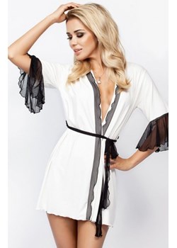 Dkaren Leda szlafrok ecru-czarny ze sklepu intimiti.pl w kategorii Szlafroki damskie - zdjęcie 187896260