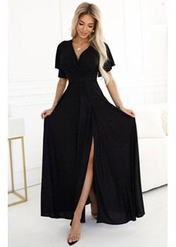 Numoco 581-1 JENNIFER połyskująca długa suknia z rękawkiem i dekoltem ze sklepu intimiti.pl w kategorii Sukienki - zdjęcie 187896392