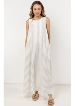 Awama A729 lniana sukienka maxi w prążki ze sklepu intimiti.pl w kategorii Sukienki - zdjęcie 187896521