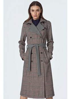 Dwurzędowy płaszcz w kratkę ze sklepu intimiti.pl w kategorii Płaszcze damskie - zdjęcie 187896531