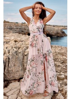 Szyfonowa długa sukienka letnia w kwiaty D03 ze sklepu intimiti.pl w kategorii Sukienki - zdjęcie 187896544