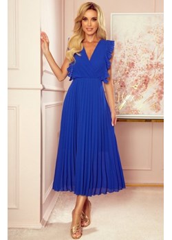 Numoco 315-2 EMILY plisowana sukienka z falbankami i dekoltem ze sklepu intimiti.pl w kategorii Sukienki - zdjęcie 187896604