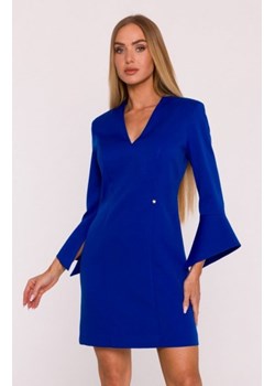 Moe sukienka z szerokimi mankietami chabrowa M876 ze sklepu intimiti.pl w kategorii Sukienki - zdjęcie 187896733