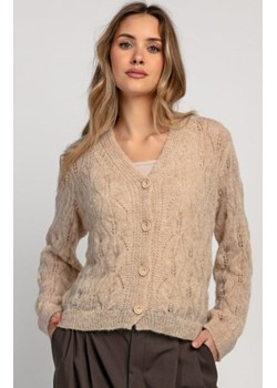 Fobya F1967 kardigan z wełny alpaka beżowy ze sklepu intimiti.pl w kategorii Swetry damskie - zdjęcie 187896900