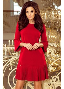 Plisowana sukienka czerwona Numoco 228-3 LUCY ze sklepu intimiti.pl w kategorii Sukienki - zdjęcie 187896992