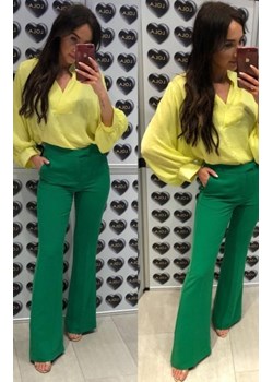 Rozszerzane spodnie typu dzwony zielone ze sklepu intimiti.pl w kategorii Spodnie damskie - zdjęcie 187897012