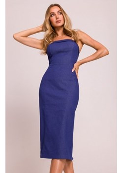 Moe sukienka ołówkowa z odpinanymi ramiączkami niebieska M843 ze sklepu intimiti.pl w kategorii Sukienki - zdjęcie 187897020