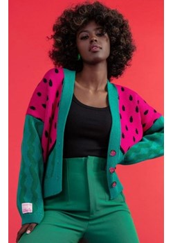 Fobya F1661 żakardowy kardigan arbuz ze sklepu intimiti.pl w kategorii Swetry damskie - zdjęcie 187897074