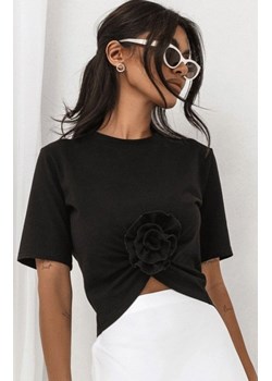 Ivon Elvie czarny t-shirt z marszczeniem ze sklepu intimiti.pl w kategorii Bluzki damskie - zdjęcie 187897180