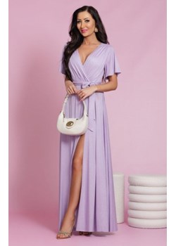 Brokatowa maxi sukienka Bella lila ze sklepu intimiti.pl w kategorii Sukienki - zdjęcie 187897313