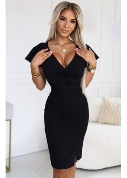 Numoco 479-9 NINA elegancka sukienka z kopertowym dekoltem, rękawkiem i paskiem ze sklepu intimiti.pl w kategorii Sukienki - zdjęcie 187897683