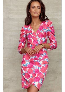 Roco 329 dopasowana mini sukienka w kwiaty E31 ze sklepu intimiti.pl w kategorii Sukienki - zdjęcie 187897954