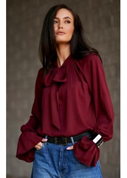 Isabel - bluzka z wiązaniem przy szyi bordowa ze sklepu intimiti.pl w kategorii Bluzki damskie - zdjęcie 187898030