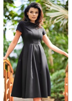 Awama A569 sukienka midi z zakładkami czarna ze sklepu intimiti.pl w kategorii Sukienki - zdjęcie 187898113