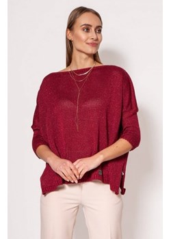 MKM SWE040 sweter z połyskującą nitką bordowy ze sklepu intimiti.pl w kategorii Swetry damskie - zdjęcie 187898210