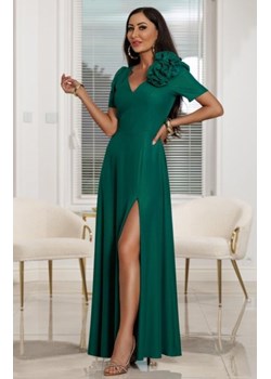 Elizabeth Rubi długa sukienka zielona z kwiatem glossy ze sklepu intimiti.pl w kategorii Sukienki - zdjęcie 187898504