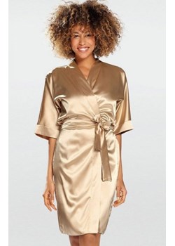Dkaren 100 satynowy szlafrok damski złoty ze sklepu intimiti.pl w kategorii Szlafroki damskie - zdjęcie 187898681