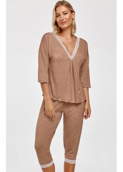Azal dwuczęściowa piżama damska beżowa ze sklepu intimiti.pl w kategorii Piżamy damskie - zdjęcie 187898732