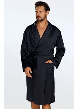 Dkaren Lukas satynowy szlafrok męski czarny ze sklepu intimiti.pl w kategorii Szlafroki męskie - zdjęcie 187898784