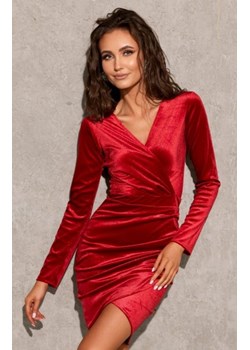 Sukienka ołówkowa welur czerwona 0318 ze sklepu intimiti.pl w kategorii Sukienki - zdjęcie 187898913