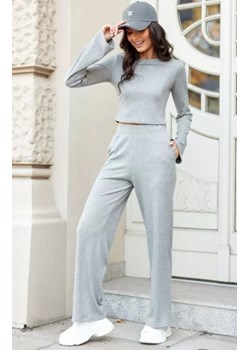 Roco Hanne spodnie z prążkowej dzianiny szare ze sklepu intimiti.pl w kategorii Spodnie damskie - zdjęcie 187898950