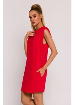 Moe sukienka mini z poduszkami na ramionach czerwona M789 ze sklepu intimiti.pl w kategorii Sukienki - zdjęcie 187898954