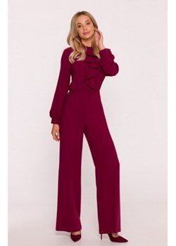 Stylove S420 kombinezon z żabotem bordowy ze sklepu intimiti.pl w kategorii Kombinezony damskie - zdjęcie 187899070