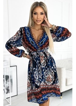 Numoco 516-1 szyfonowa sukienka z dekoltem i długim rękawkiem ze sklepu intimiti.pl w kategorii Sukienki - zdjęcie 187899071