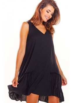 Luźna sukienka z falbaną na dole czarna A285 ze sklepu intimiti.pl w kategorii Sukienki - zdjęcie 187899214
