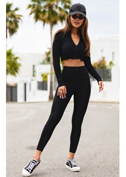 Elastyczne legginsy prążek damskie czarne ze sklepu intimiti.pl w kategorii Spodnie damskie - zdjęcie 187899341