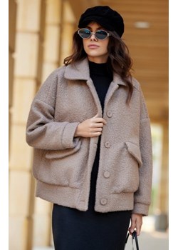Oversizowa kurtka damska baranek cappucino ze sklepu intimiti.pl w kategorii Kurtki damskie - zdjęcie 187899464