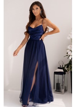 Rozkloszowana granatowa sukienka z błyskiem Rubi ze sklepu intimiti.pl w kategorii Sukienki - zdjęcie 187899614