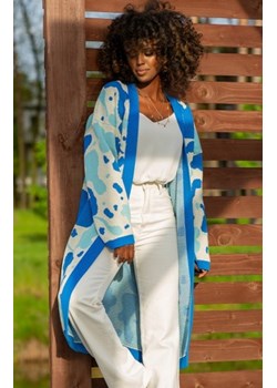 *Bawełniany długi kardigan blue F1239 ze sklepu intimiti.pl w kategorii Swetry damskie - zdjęcie 187899661
