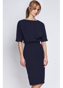Sukienka dopasowana dołem granatowa SUK123 ze sklepu intimiti.pl w kategorii Sukienki - zdjęcie 187899740