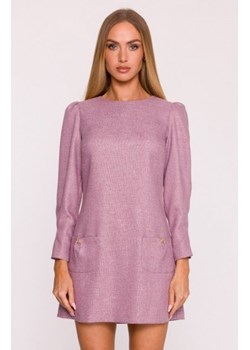 Moe sukienka tweedowa z kieszonkami marsala M870 ze sklepu intimiti.pl w kategorii Sukienki - zdjęcie 187899834
