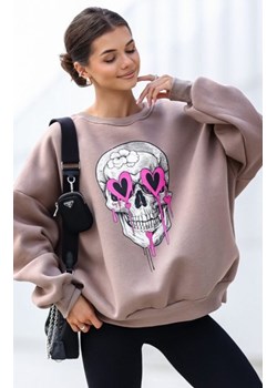 Oversizowa bluza damska czaszka cappucino ze sklepu intimiti.pl w kategorii Bluzy damskie - zdjęcie 187899851