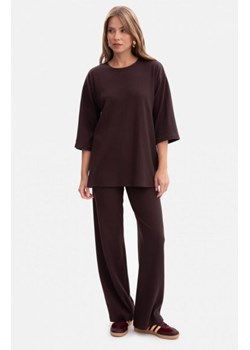 Bewear B300 spodnie z dzianiny prążkowanej ciemny brąz ze sklepu intimiti.pl w kategorii Spodnie damskie - zdjęcie 187899911