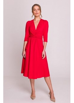 Stylove S404 sukienka z przeplotem z modalu czerwona ze sklepu intimiti.pl w kategorii Sukienki - zdjęcie 187899981