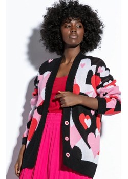 Fobya F1808 kolorowy kardigan w serca ze sklepu intimiti.pl w kategorii Swetry damskie - zdjęcie 187900061