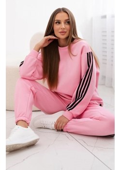 Komplet bawełniany z lampasami różowy ze sklepu intimiti.pl w kategorii Dresy damskie - zdjęcie 187900080