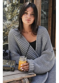 Krótki uniwersalny kardigan szary BK037/3 ze sklepu intimiti.pl w kategorii Swetry damskie - zdjęcie 187900162