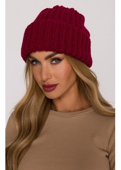 Moe czapka damska splot prążkowany bordowa M895 ze sklepu intimiti.pl w kategorii Czapki zimowe damskie - zdjęcie 187900363