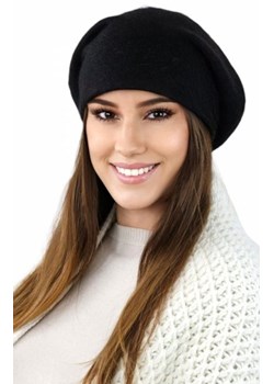 Cleo modny beret z angory czarny ze sklepu intimiti.pl w kategorii Berety damskie - zdjęcie 187900430