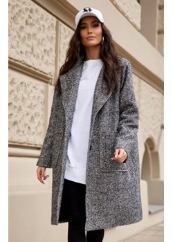 Roco oversizowy płaszcz damski midi ciemnoszary ze sklepu intimiti.pl w kategorii Płaszcze damskie - zdjęcie 187900641