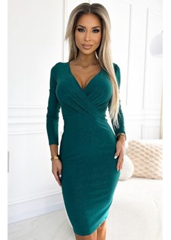 Numoco 387-7 dopasowana sukienka z kopertowym dekoltem i długim rękawkiem ze sklepu intimiti.pl w kategorii Sukienki - zdjęcie 187900731