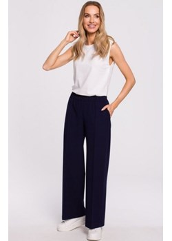 Szerokie spodnie damskie plazzo granatowe M570 ze sklepu intimiti.pl w kategorii Spodnie damskie - zdjęcie 187900764